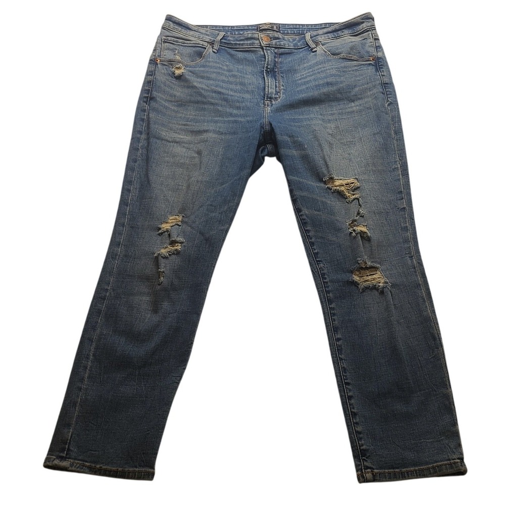 Abercrombie & Fitch Simone High Rise‎ Ankle Distressed Blue Jeans Women's 33/16S